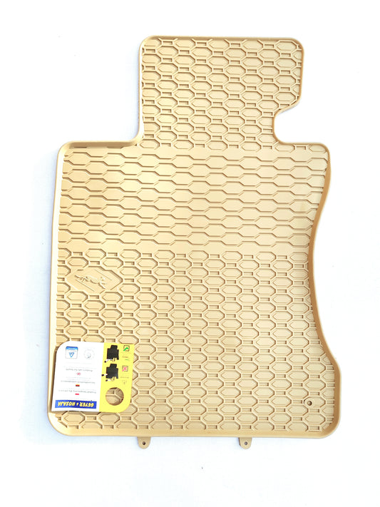 Premium quality beige rubber car mats compatible with BMW S5 E60/E61 2003-2010