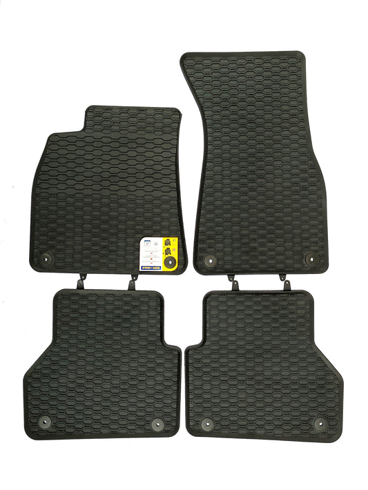 Premium quality black rubber mats compatible with Audi A6 C8 (2018-->>)