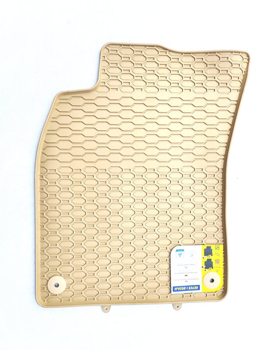 Premium quality beige rubber car mats compatible with  Audi A4 B6/B7 sedan/sw 2000-2008