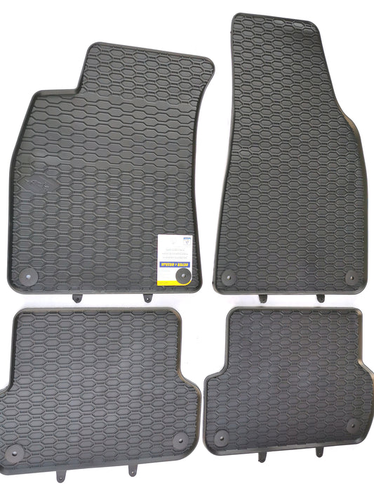 Premium quality black rubber mats compatible with  Audi A4 B6/B7 2000-2008 Seat Exeo 2008-2013