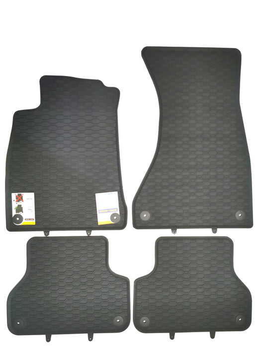 Premium quality black rubber mats compatible with Audi A4 B9 2015-2023