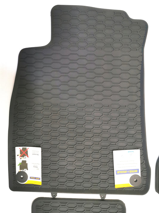 Premium quality black rubber mats compatible with Audi A4 B9 2015-2023