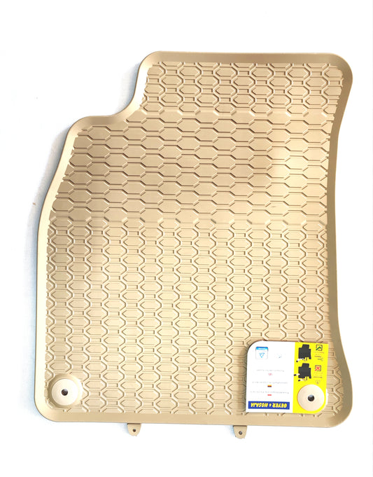Premium quality beige rubber car mats compatible with  Audi A4 B8 A5 8T 2007-2016 sedan/sw