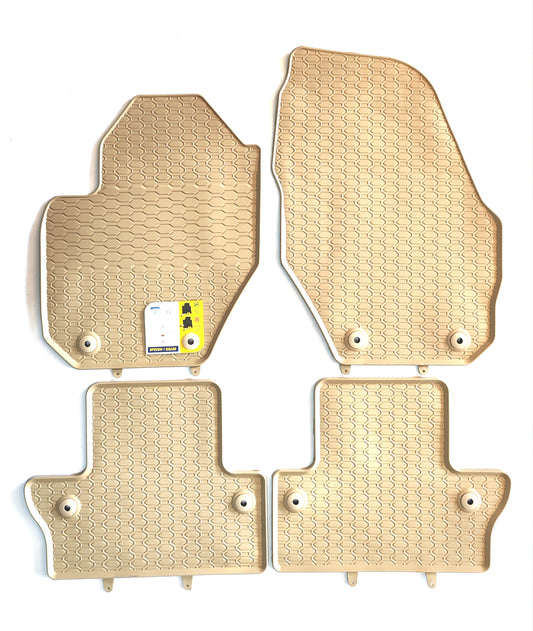 Premium quality beige rubber car mats compatible with  Volvo S60/V60 (2) 2010-2019